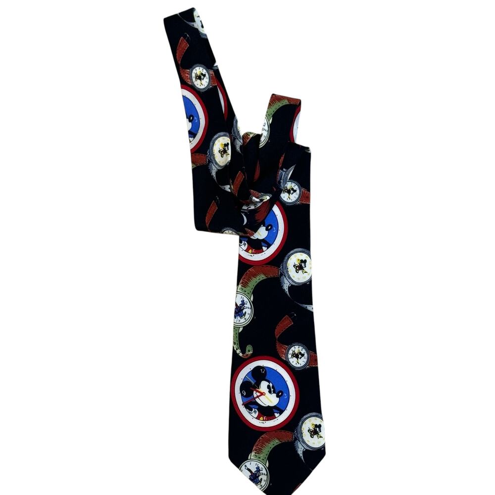 Vintage Hand Made 100% Silk Made in Korea Mickey Mouse Watch Tie